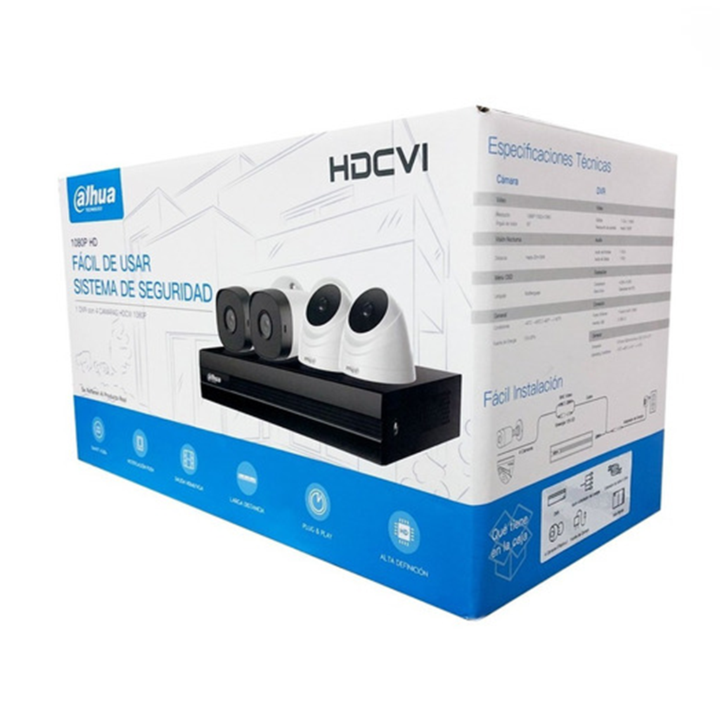 Kit de 4 cámaras de video vigilancia (CCTV) Dahua - Computodo