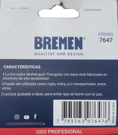 Escuadra Multiángulo Con Sombrero Aluminio 7 Bremen 7647 - Herramientas Dali