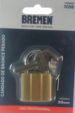 Candado Bronce Macizo 30 Mm Bremen Doble Traba Lockers 7056 en internet