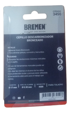 Cepillo Descarbonizador 17mm Bronce Bremen 3450 en internet