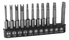 Set Puntas Torx Y U 11 Piezas Atornillador 1/4 Ruhlmann