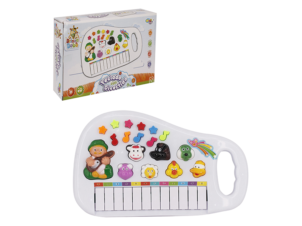 Piano Infantil Teclado Com Sons De Bicho Animais Fazendinha