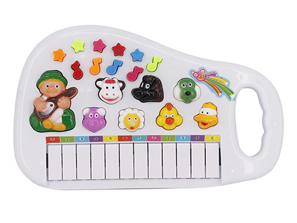 Teclado Piano Infantil Musical Luz Som De Bicho Animais Bebe