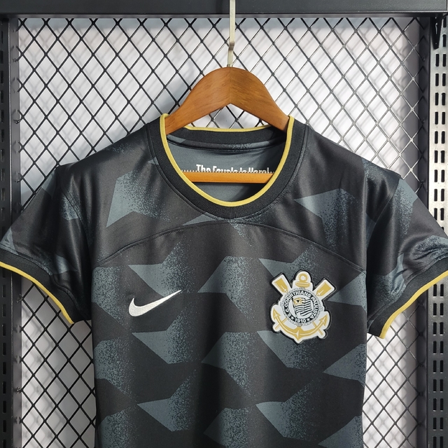 Camisa Feminina Corinthians II 22/23 Torcedor Nike - Preto e Cinza