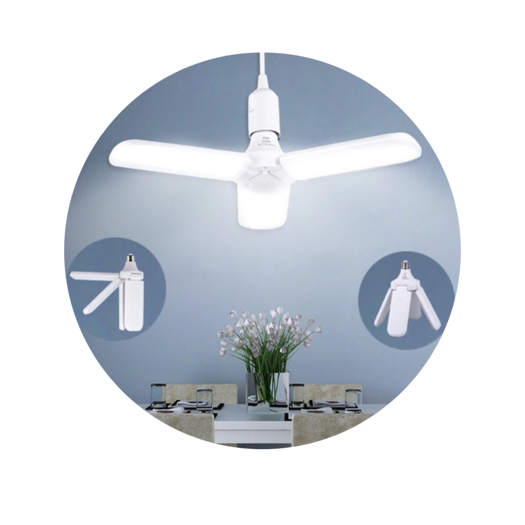 Plafón ventilador de techo 45W de LED con aspas plegables acabado blanco