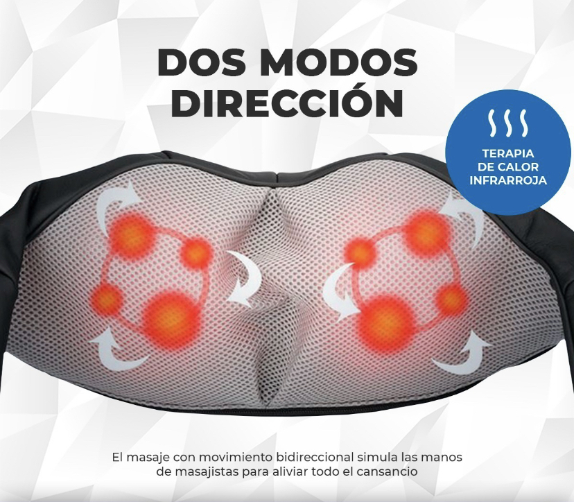 Masajeador Cervical Hombros Pies Shiatsu Calor Infrarrojo