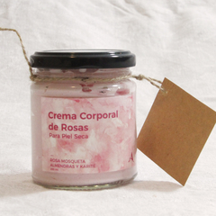 Crema Corporal de Rosas para Pieles Secas, Resecas y maltratadas