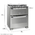 Cocina 76cm Inox. Electrolux 76dxr doble horno a gas-gas 5 hornallas - Maitess 