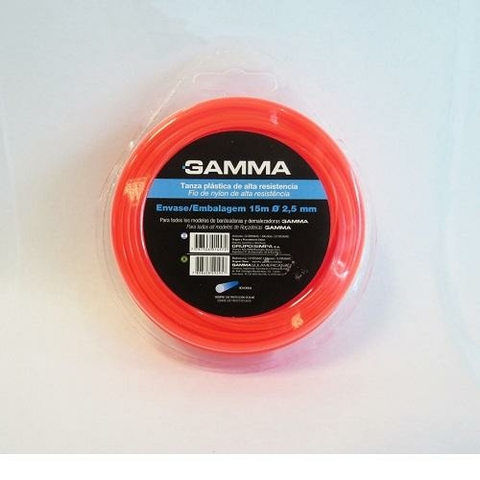 Tanza Gamma p/bordeadora y desmalezadora 15mt.2.5mm