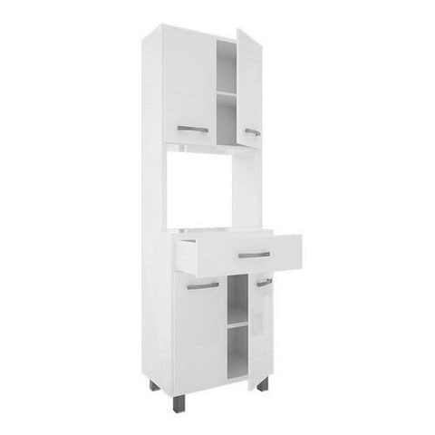 Mueble organizador Premium Blanco 186x60cm para microonda: