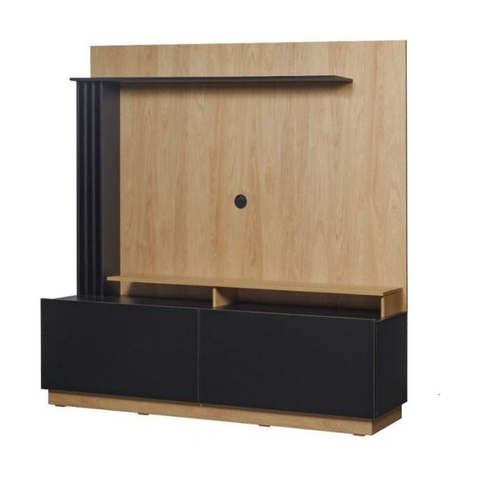 Centro entretenimiento para tv 65" Mesina Scaletta 180cm Hickory/negro: