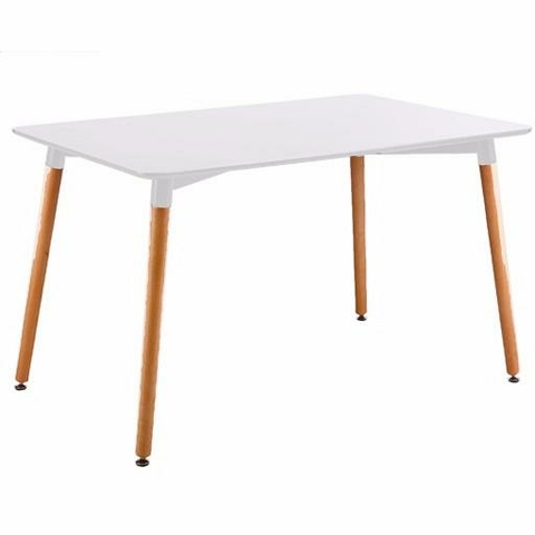 Mesa rectangular 120x75cm blanca patas madera Eames: