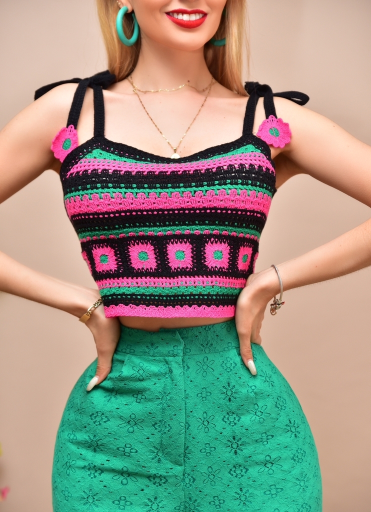 Blusa a crochet hot sale