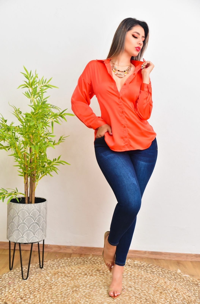Blusa store tipo seda