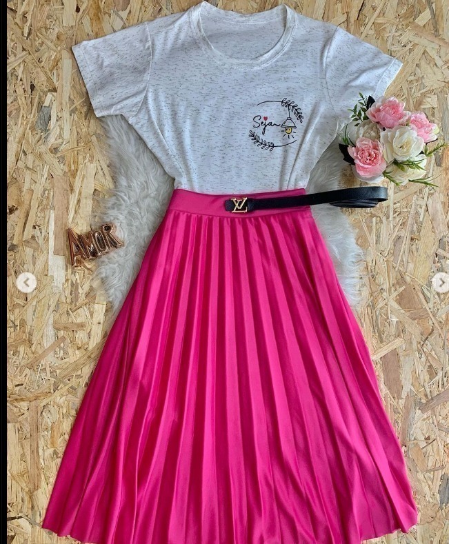 Saia sale plissada pink