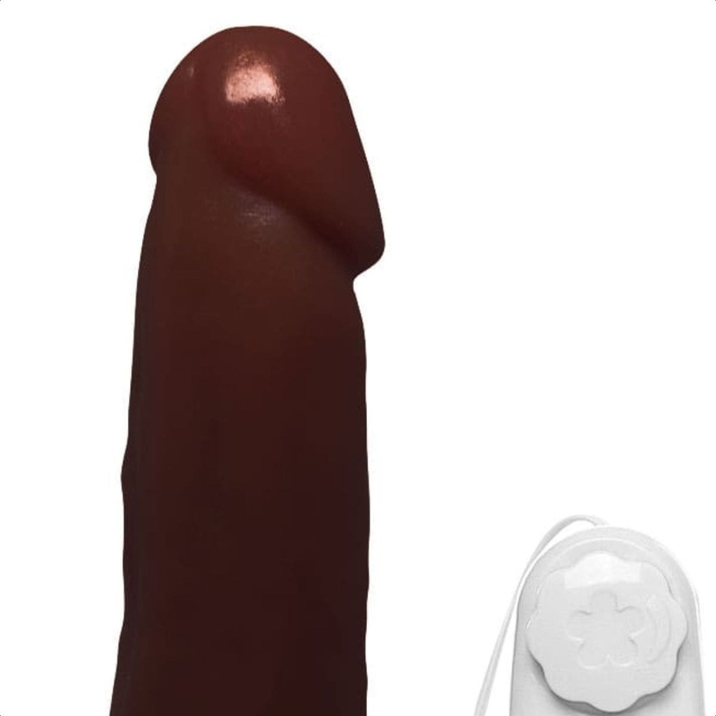 Pênis de Borracha Com Vibrador e Ventosa 14cm x 4cm Marrom Tritão