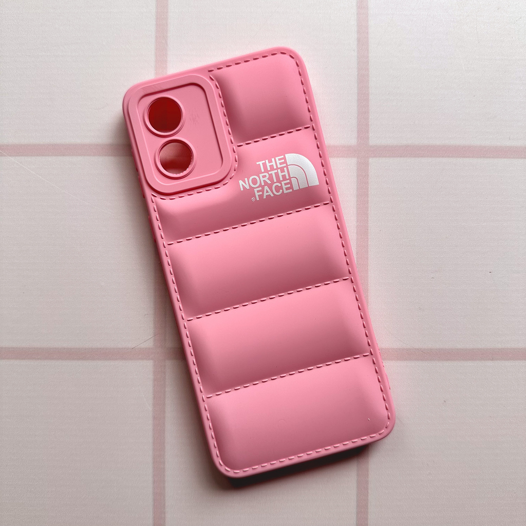 Motorola Moto E13 Funda Colgante transparente con cordón color Rosa Fucsia