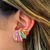 Brinco Ear Cuff Esmaltado com Efeito Trançado e Aplicação de Microzircônias - comprar online