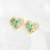 Brinco Esmaltado Mindy em Formato de Coração com Pedras Coloridas Folheado a Ouro 18k na internet
