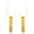 Brinco de Franja Ear Cuff com Piercing de Pressão e Detalhes em Zircônia Folheado em Ouro 18k
