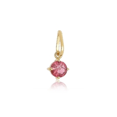 Pingente Prisma Turmalina Rosa (Prata 925 com banho de Ouro Amarelo 18k)