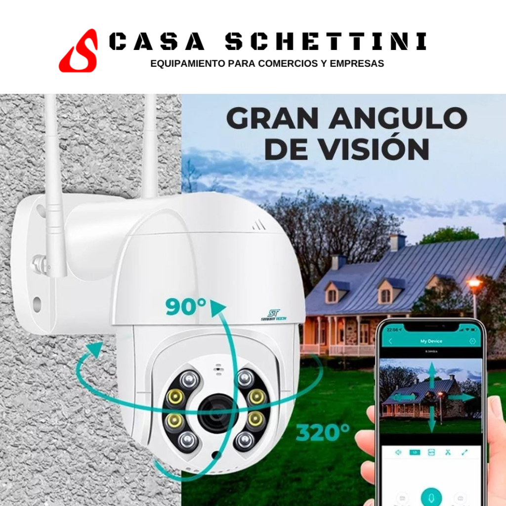 Cámara de seguridad panorámica para exteriores, cámara IP WiFi para el  hogar 1080P, cámara de vigilancia domo de inclinación panorámica, detección  de