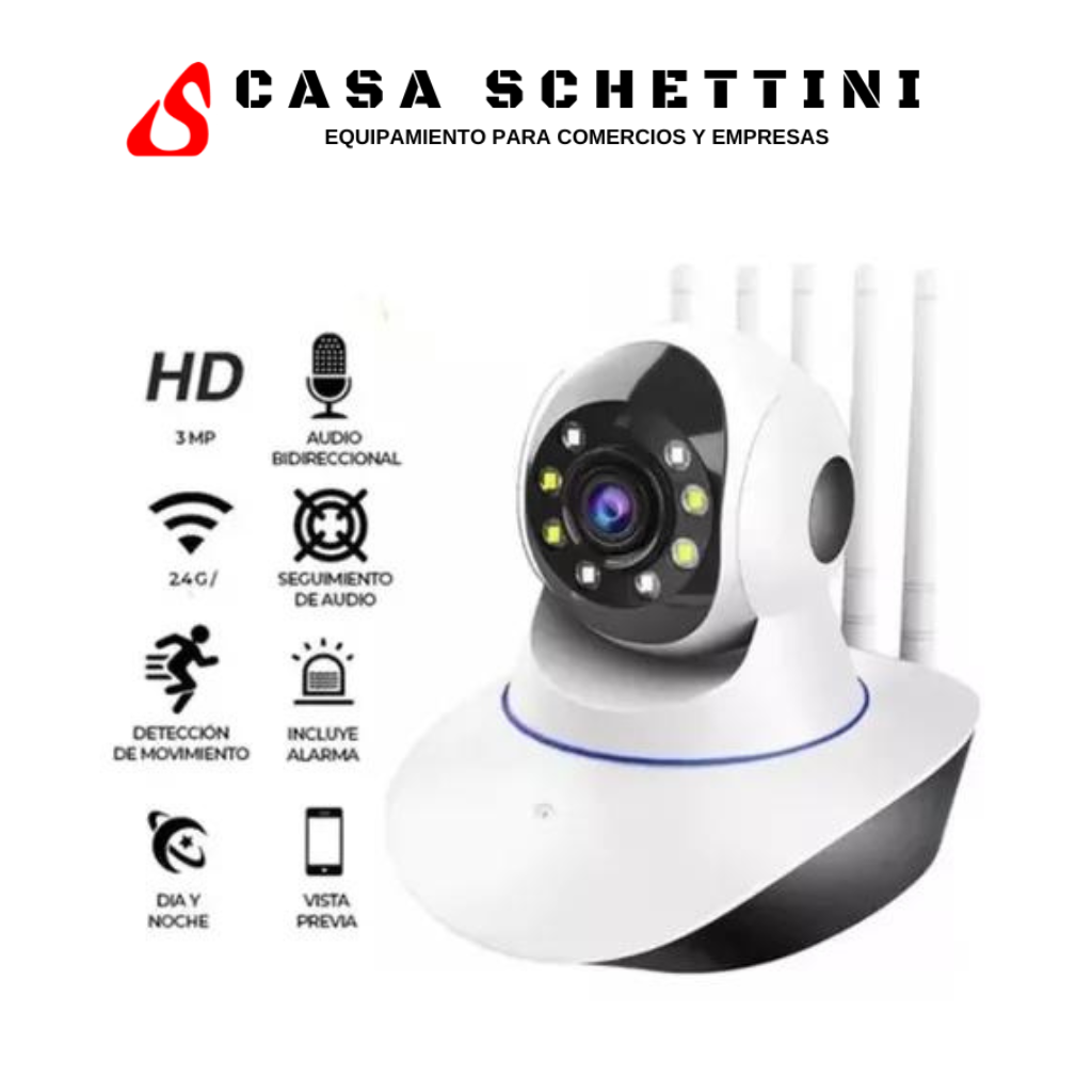 Cámara Ip Wifi 720HD Tipo Domo Aviso Alarma Movimiento