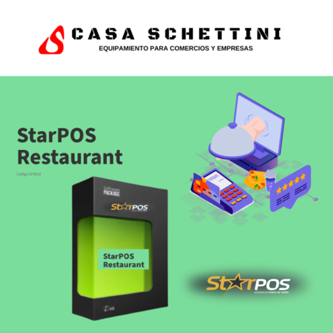 Software Gastronómico StarPos Restaurante Facturación Electrónica con manejo de Mesas y Stock