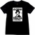 Camiseta preta 100% de algodão com estampa com cartaz de show de Adoniran Barbosa, de 1978.