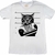 Camiseta 100% algodão branca de uma sátira com a música atirei o pau no gato. 