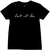 camiseta preta 100% algodão, estampa com nome da musica dos Beatles, Let It Be.