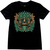 foto camiseta preta 100% algodão, estampa fluorescente mascara Barong de bali.
