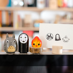 Trio Carimbo Especial Kokeshi | Ghibli Totoro, Kaonashi, Calcifer