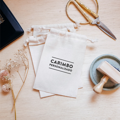 Kit Carimbo Personalizado + Saquinho Algodão