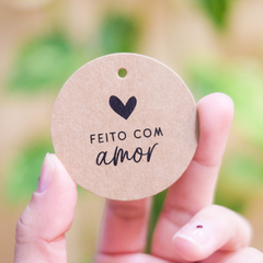 Tag Redonda | Feito com Amor (Coração) TK4 - comprar online