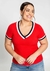 BLUSA PLUS SIZE CANELADA RETILÍNEA