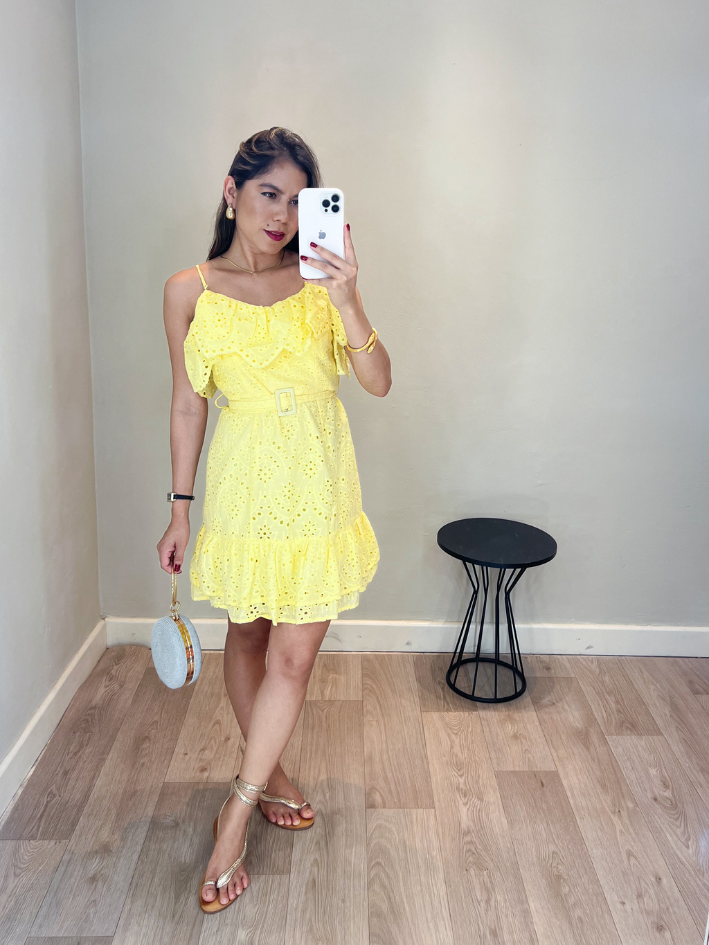 Vestido amarelo ciganinha sales