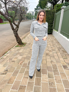 Conjunto 3 peças - Calça + Cropped + blazer - loja online