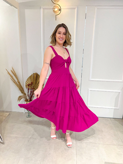 Vestido midi Esmeralda - Jaque Petry Modas