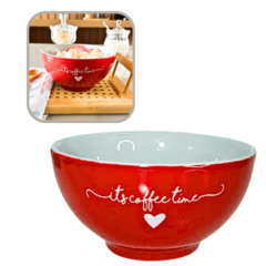 Bowl Porcelana Vermelho L´Amour Tigela 440ml Vasilha Cumbuca