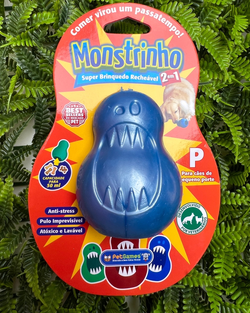 Brinquedo Mordedor Pet Games Monstrinho Azul