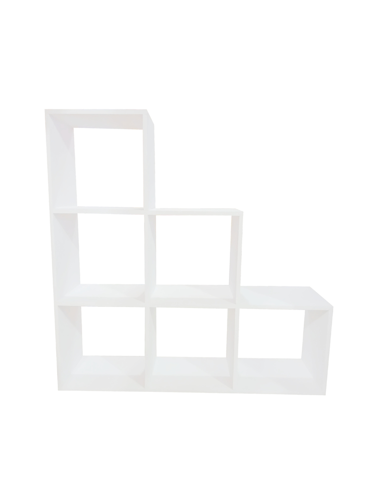 Librero Organizador Multiusos Blanco - 6 Cubos Escalonado