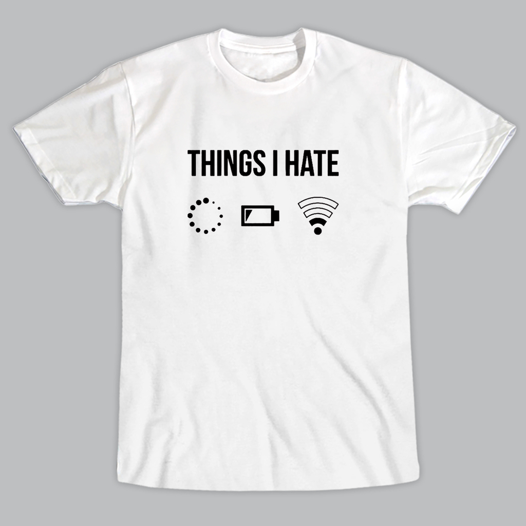 Camiseta Masculina Gamer Geek Nerd Engraçada Things I Hate