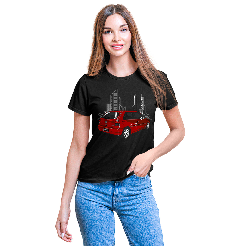 Camiseta Feminina Gol Bola Vermelho G2 Classico Volkswagem