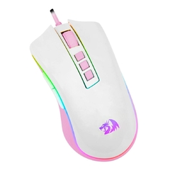 Mouse Gamer Cobra RGB Branco com Rosa