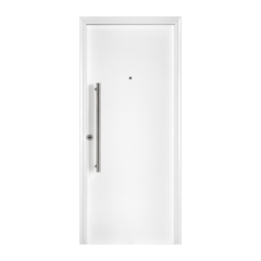 Puerta exterior Acero Inyectado Blanco con Manijón | Oblak línea Primma Plus
