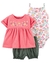 Conjunto Carters - Bata Rosa Florzinha bordada