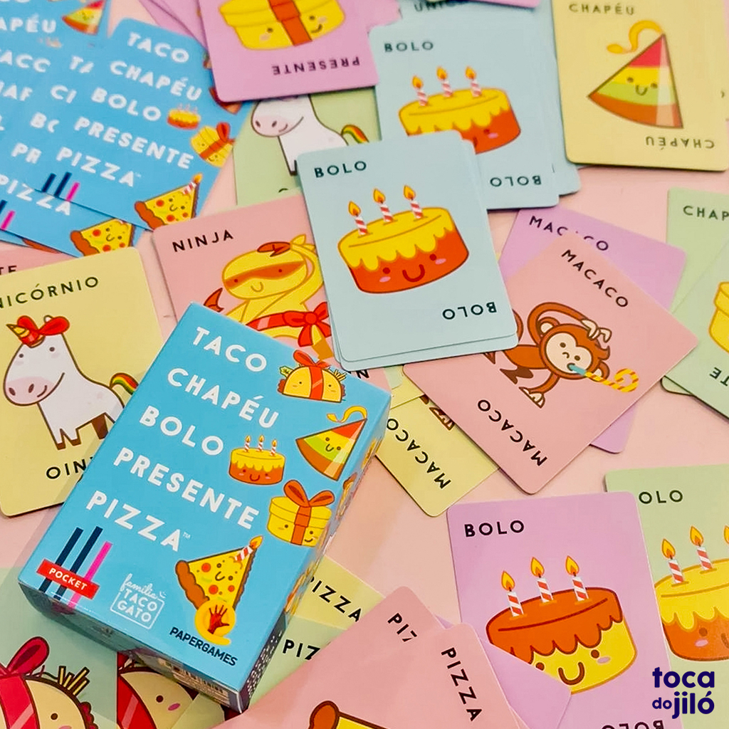 Taco Chapéu Bolo Presente Pizza- Jogo de Cartas PaperGames