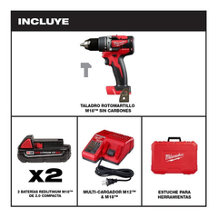 Rotomartillo Compacto 1/2'' M18 Brusles Milwaukee 2802-22ct - tienda en línea