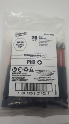 Punta Shockwave Ph2 X 3-1/2 Paqte 25 Pzas Milwaukee 48324791 - comprar en línea